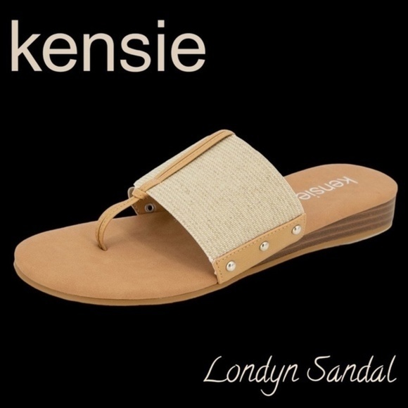 KENSIE Women's Londyn Sandal in Natural Linen - Picture 1 of 10